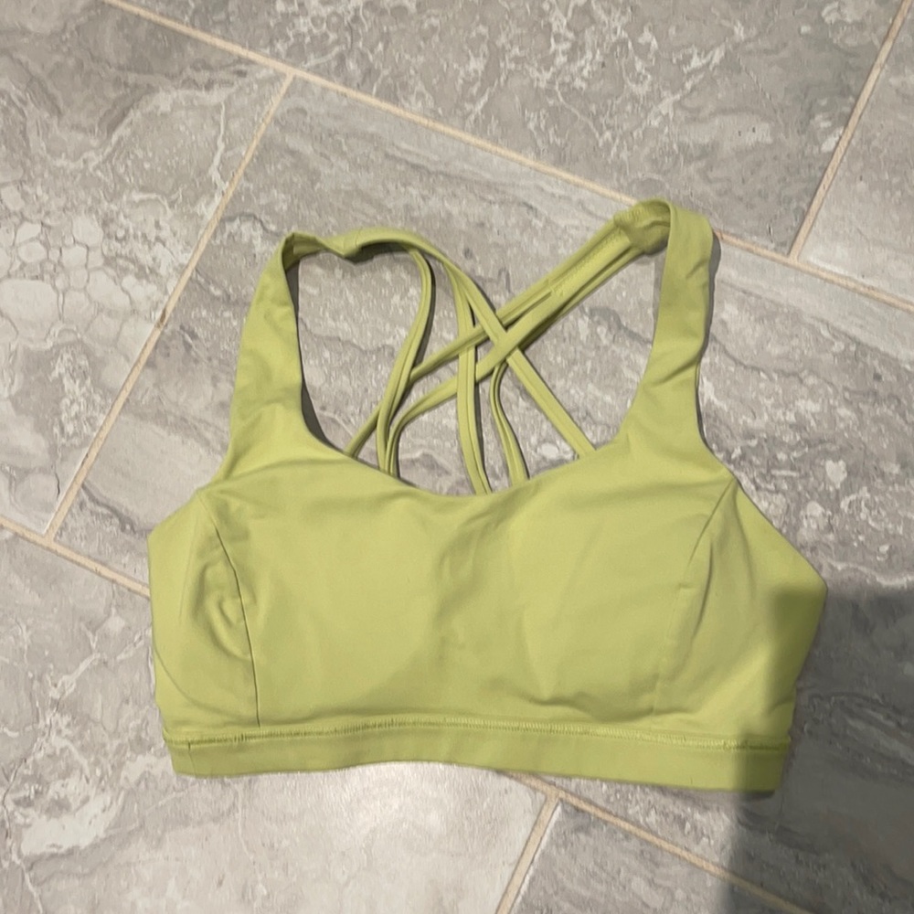 Neon lululemon sports bra
